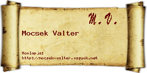 Mocsek Valter névjegykártya